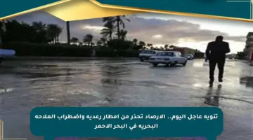 تنويه عاجل اليوم.. الأرصاد تحذر من أمطار رعدية واضطراب الملاحة البحرية في البحر الأحمر